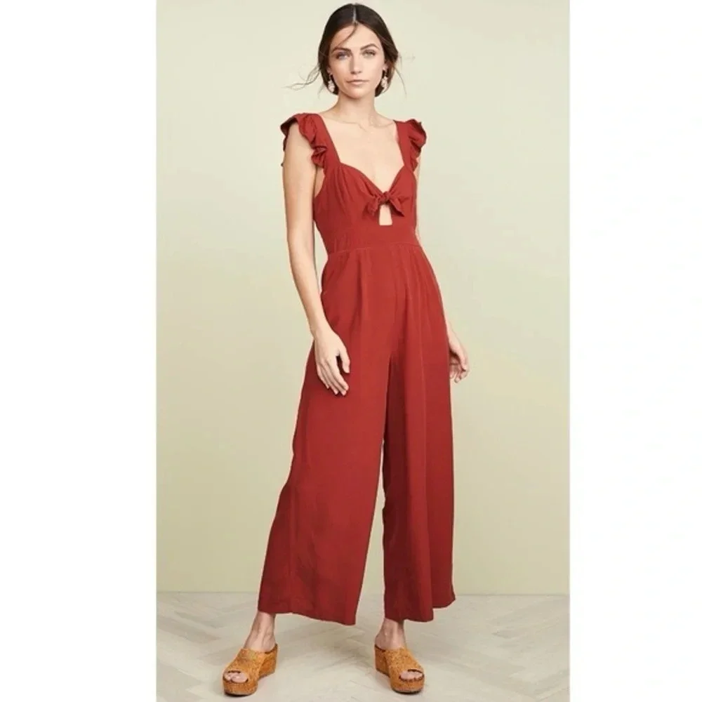 L*Space Red Tie Front Romper Size Small